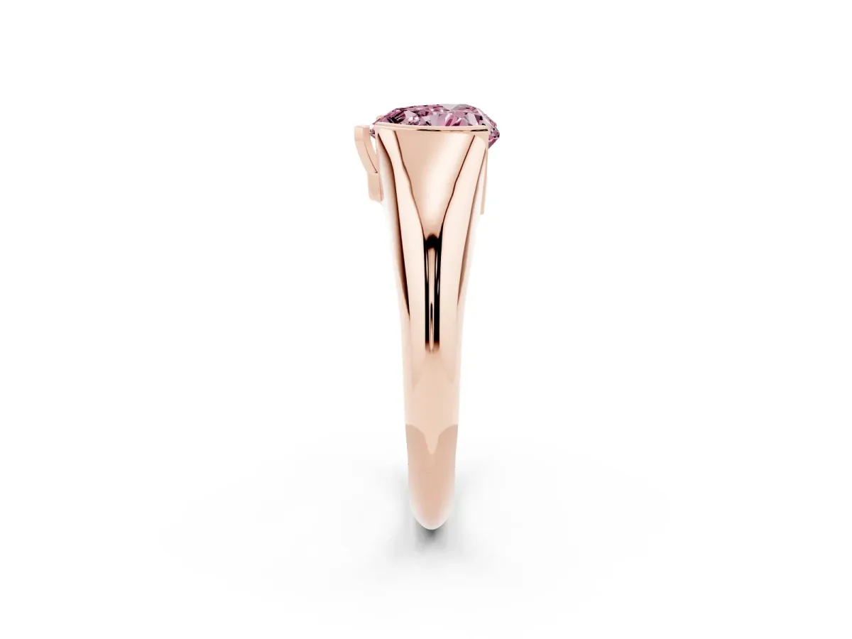 Fancy Pink Heart Cut Solitaire Tension Set Diamond Ring Rose gold