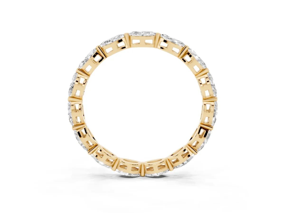 Marquise Diamond Eternity Band with U-Prong Setting Yellow gold