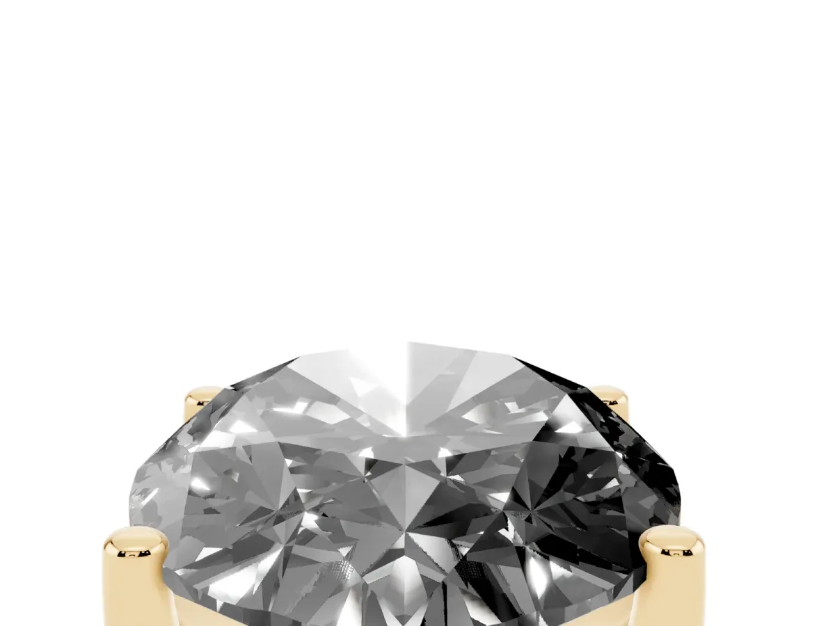 Fancy Black Oval Cut Cut Diamond Solitaire Engagement Ring with Tapered Plain Band and Four-Prong Setting Yellow gold