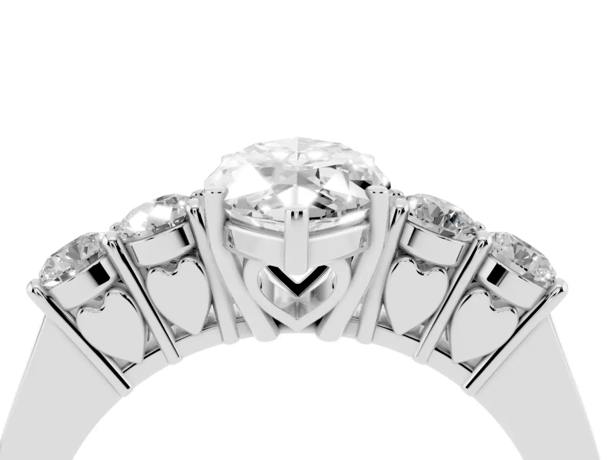 Marquise Cut Cut Diamond Five-Stone Prong Set White Gold Ring White gold