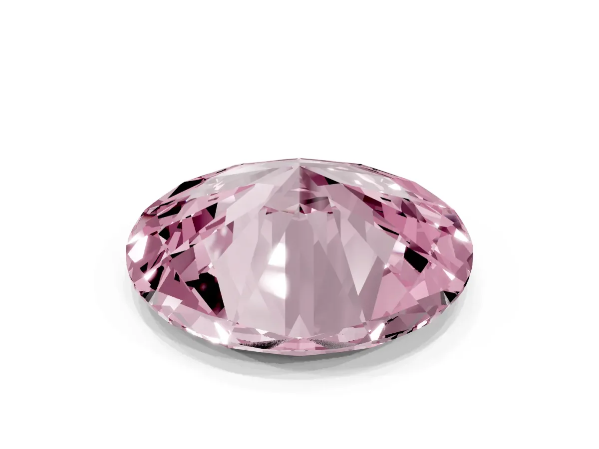 Fancy Pink Oval Cut Diamond Solitaire Ring with Prong Setting and Pavé Band Yellow gold