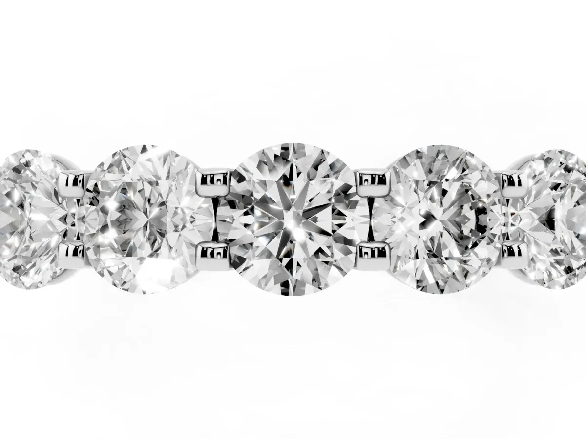 Five-Stone Round Diamond Prong-Set Band Platinum