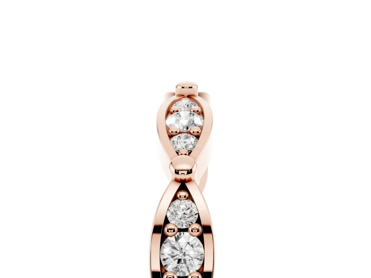 Marquise Diamond Pavé Eternity Band with Bezel Setting Rose gold