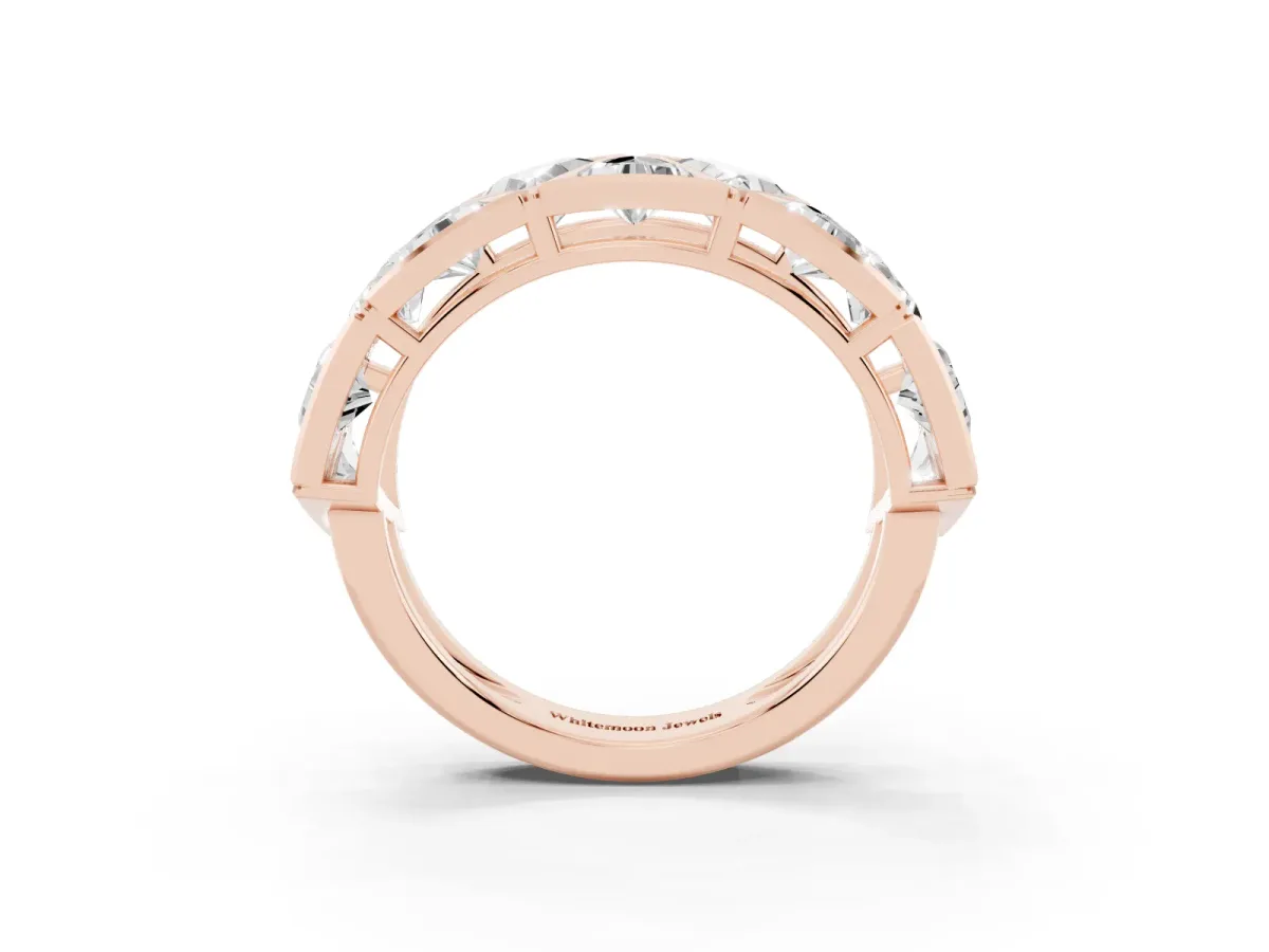 Triangle Diamond Geometric Mens Band Rose gold