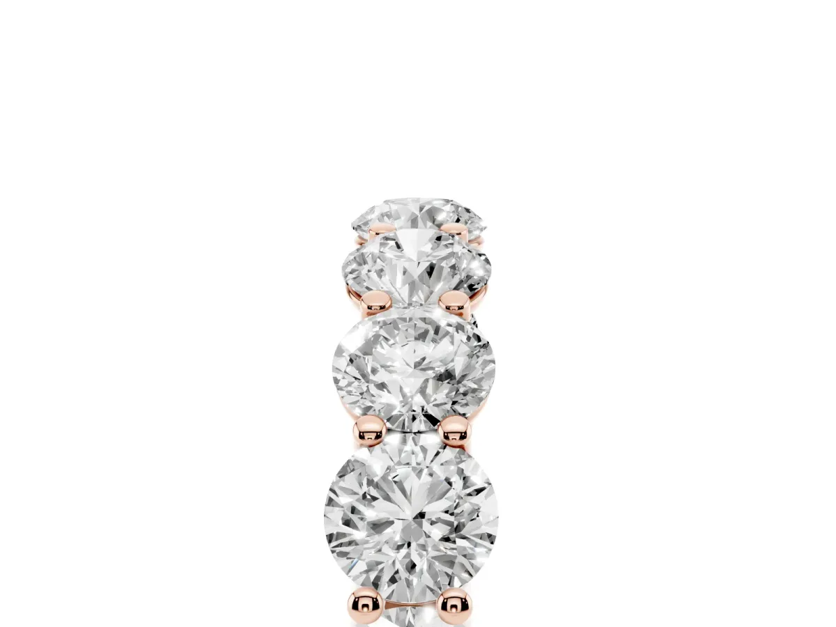 Round Diamond Shared Prong Eternity Band Rose gold