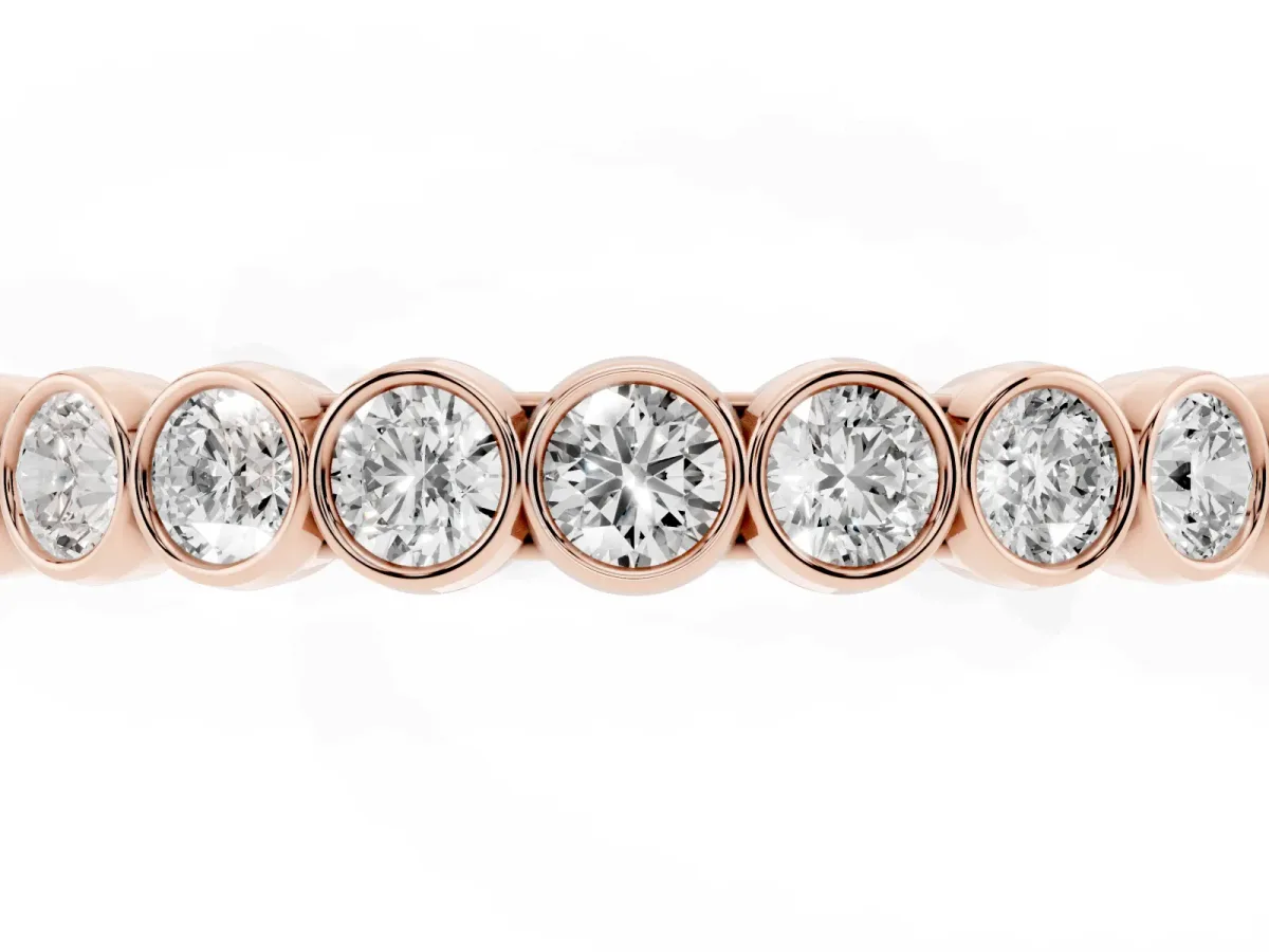 Bezel-Set Round Diamond Eternity Band Rose gold