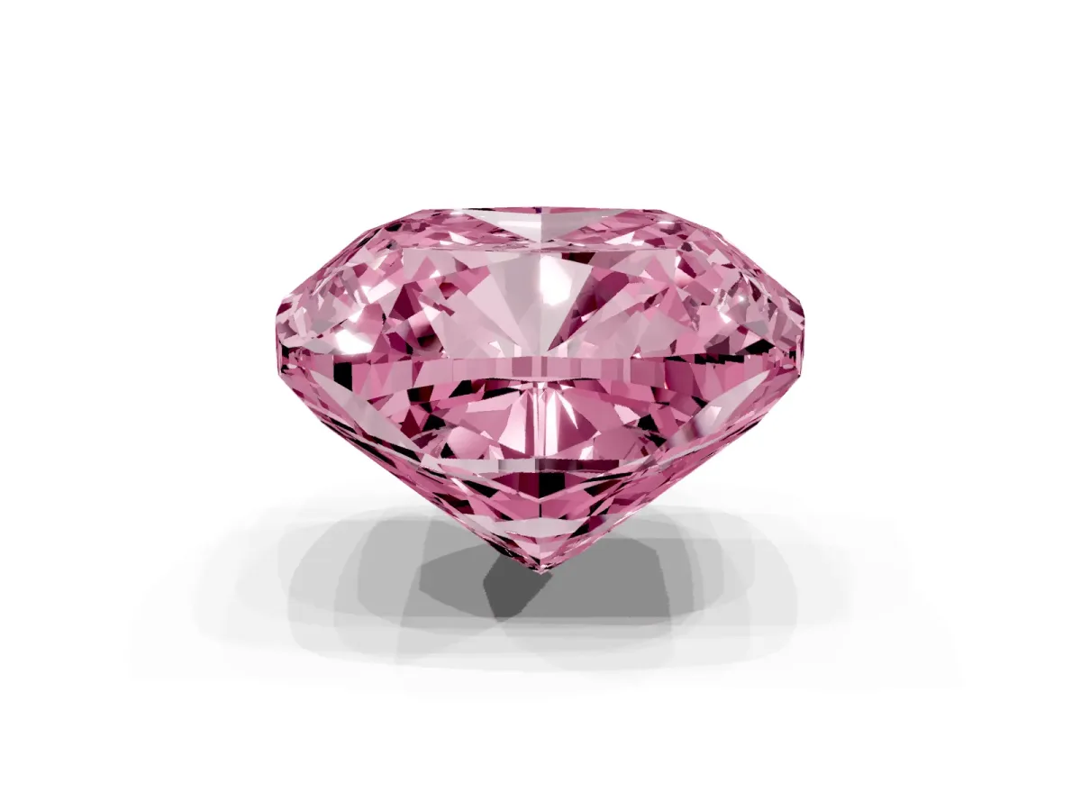 Fancy Pink Cushion Cut Solitaire Engagement Ring with Cathedral Band and Four-Prong Setting Rose gold