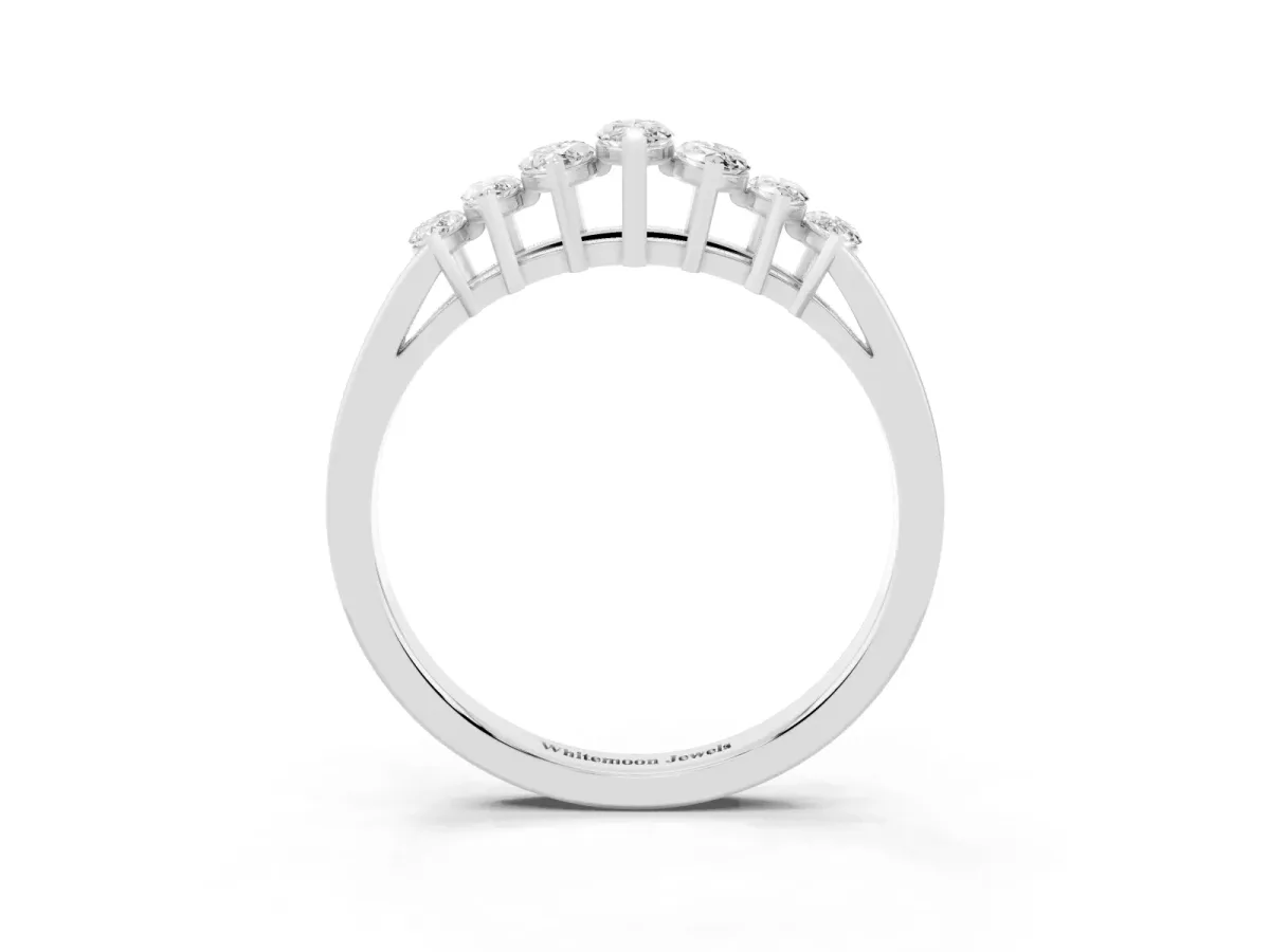Marquise Diamond Prong-Set Half-Eternity Band White gold