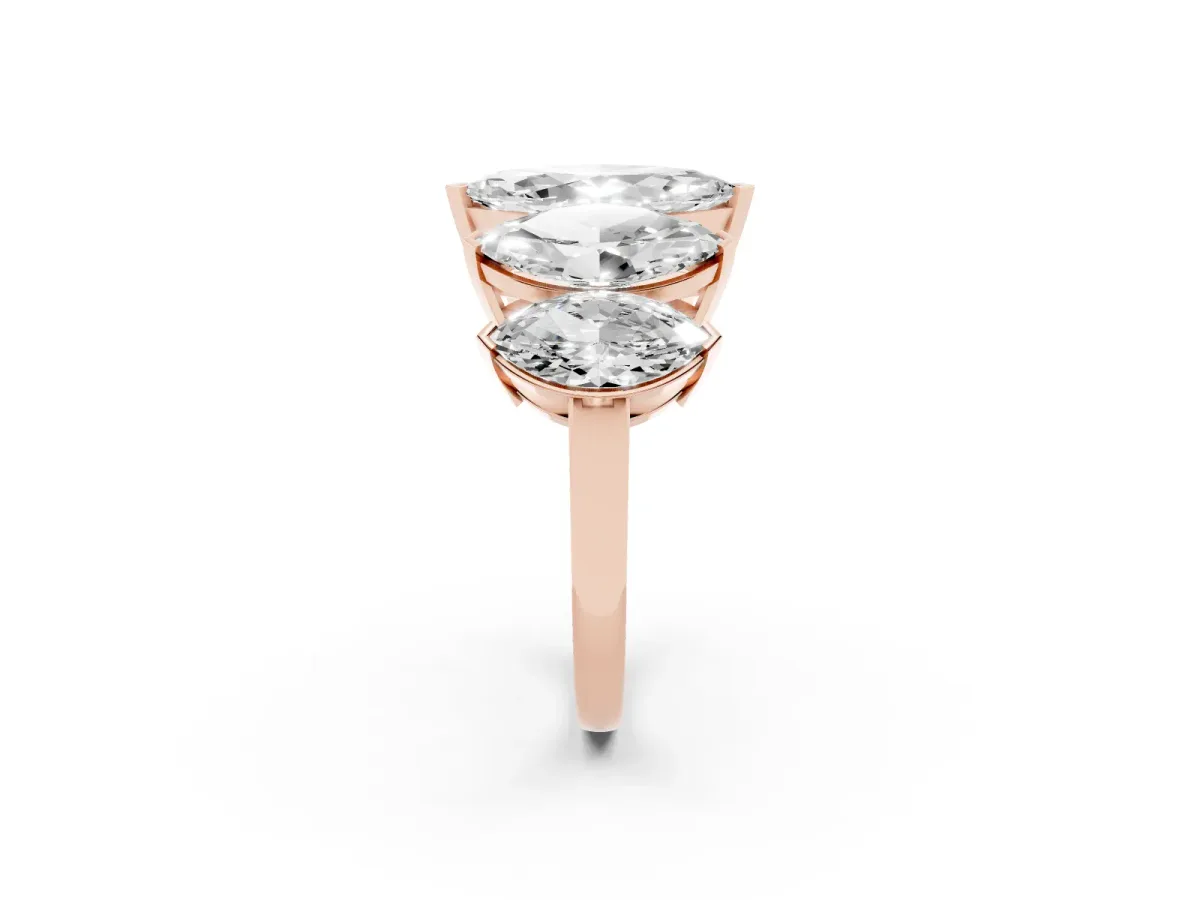 Five-Stone Marquise Diamond Prong Set Band Rose gold