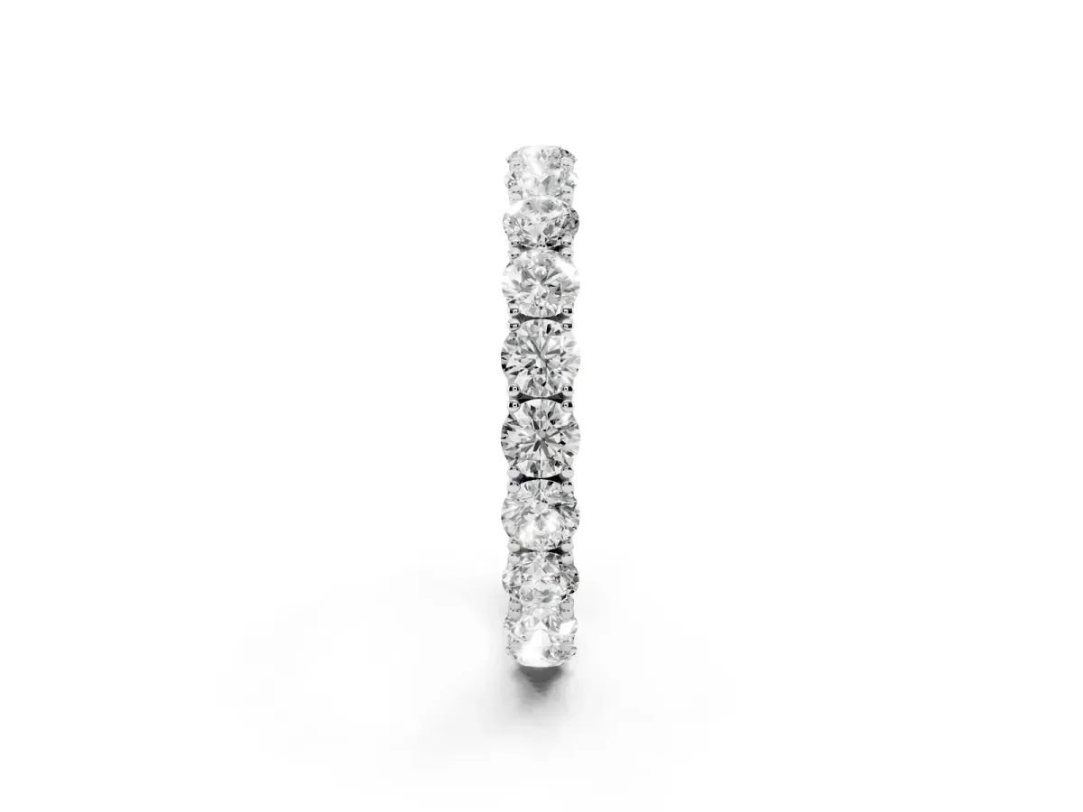 Round Diamond Eternity Band with Pavé Setting and Shared Prong Platinum