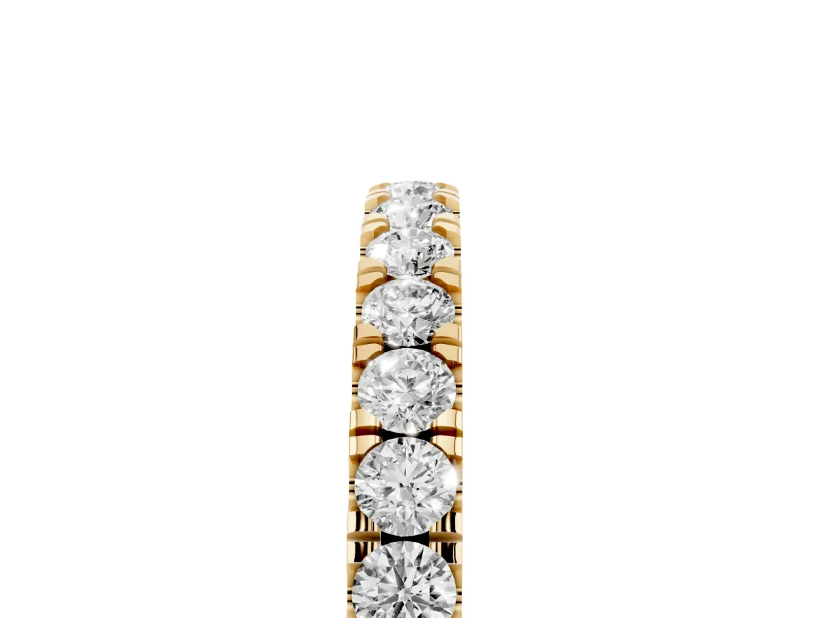 Round Diamond Eternity Band with Prong Setting Yellow gold