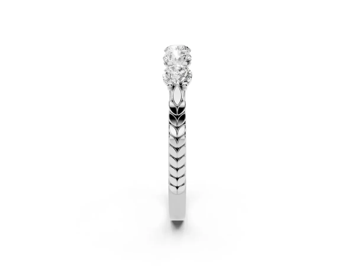 Five-Stone Round Diamond Prong-Set Band Platinum