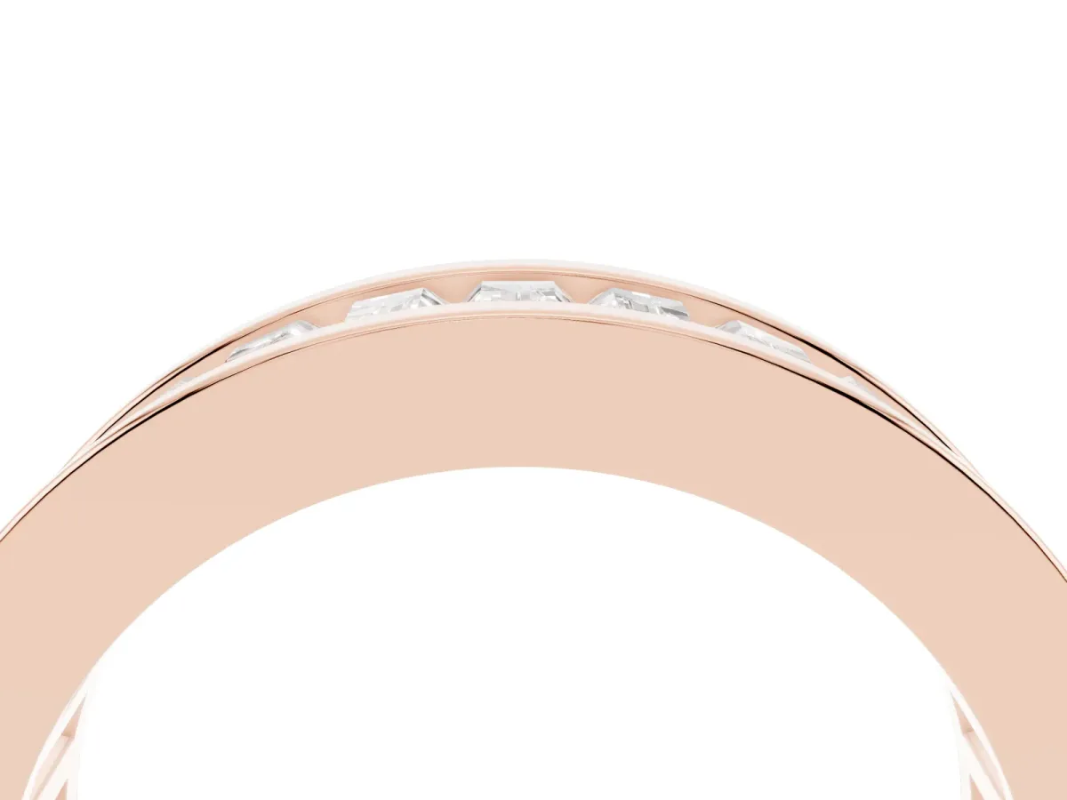 baguette Cut eternity band with channel set Rose gold