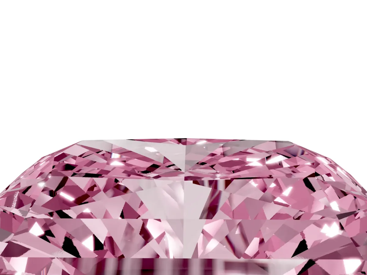 Fancy Pink Radiant Cut Cut Pave Band Milgrain Solitaire Ring Silver