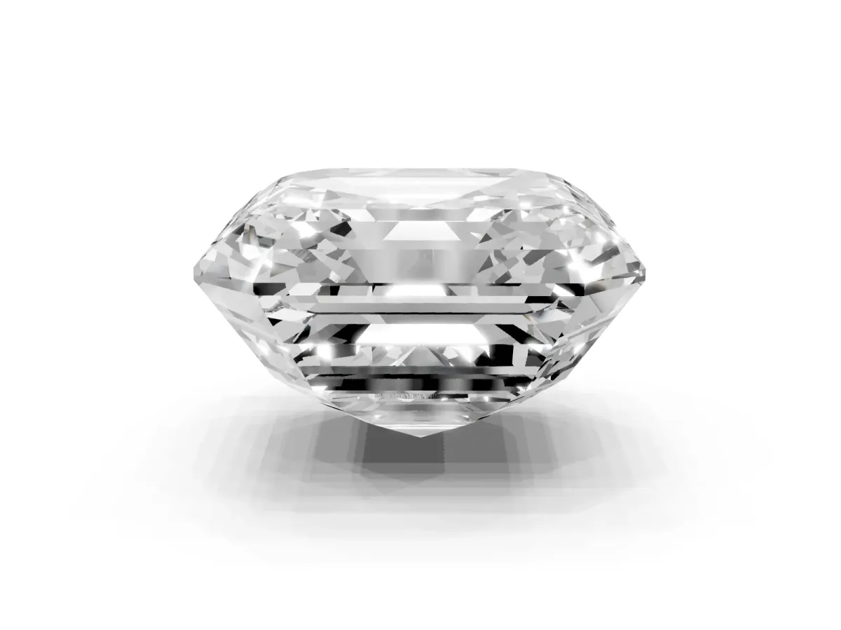 Asscher Cut Halo Diamond Ring with Milgrain Edge and Round Prong Setting Rose gold