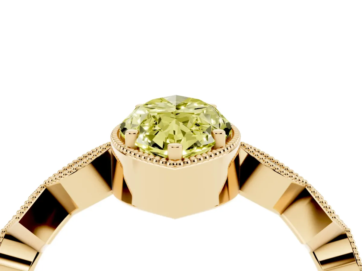 Fancy Yellow Marquise Cut Milgrain Marquise Diamond Twist Band Ring Yellow gold