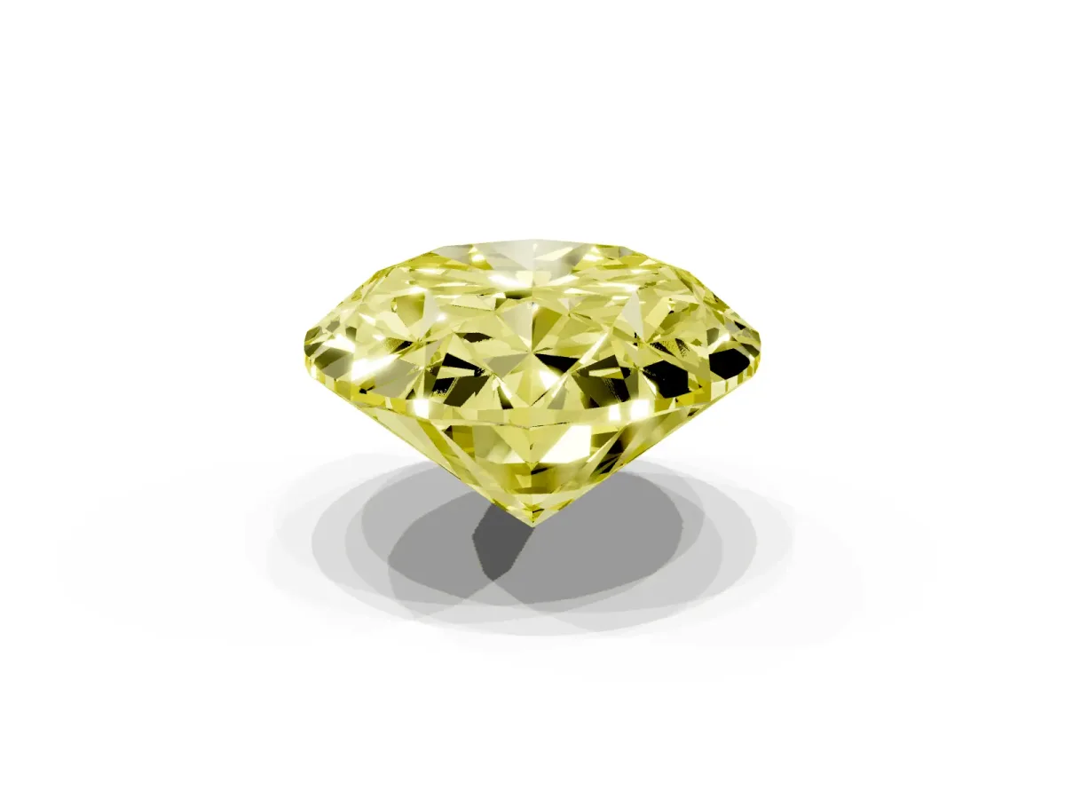 Fancy Yellow Oval Cut Diamond Solitaire Ring with Prong Setting and Pavé Band Rose gold