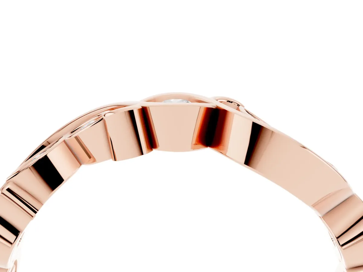 Marquise and Round Diamond Infinity Eternity Band with Bezel Setting Rose gold