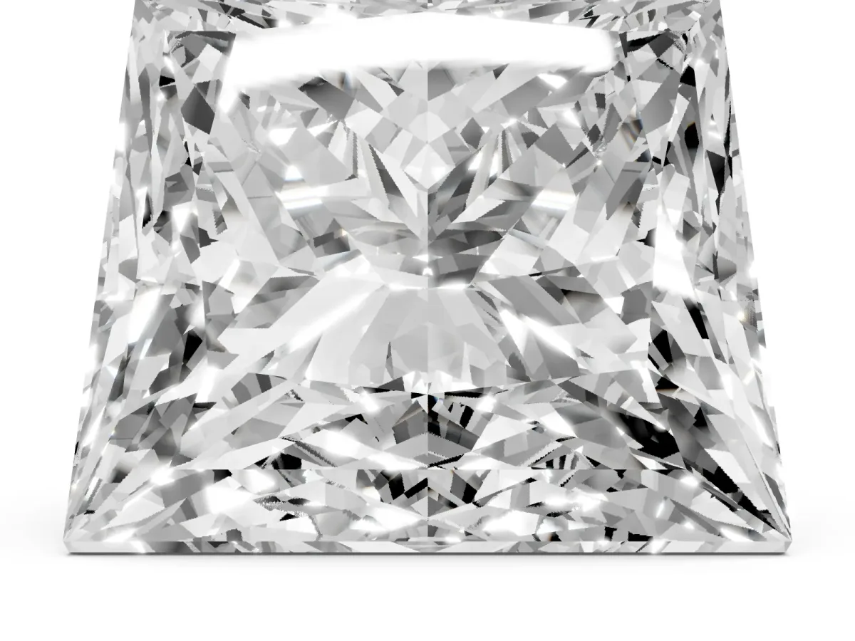 Princess Cut Halo Diamond Ring with Milgrain and Bezel Accents on a Split Shank Band Platinum