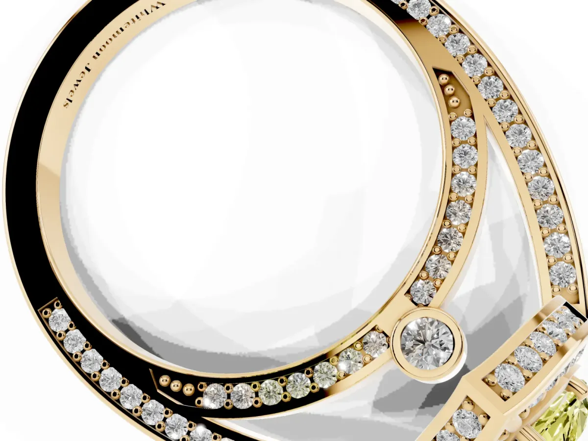 Fancy Yellow Marquise Cut Cut Halo Pave Split Shank Prong Setting Ring Yellow gold
