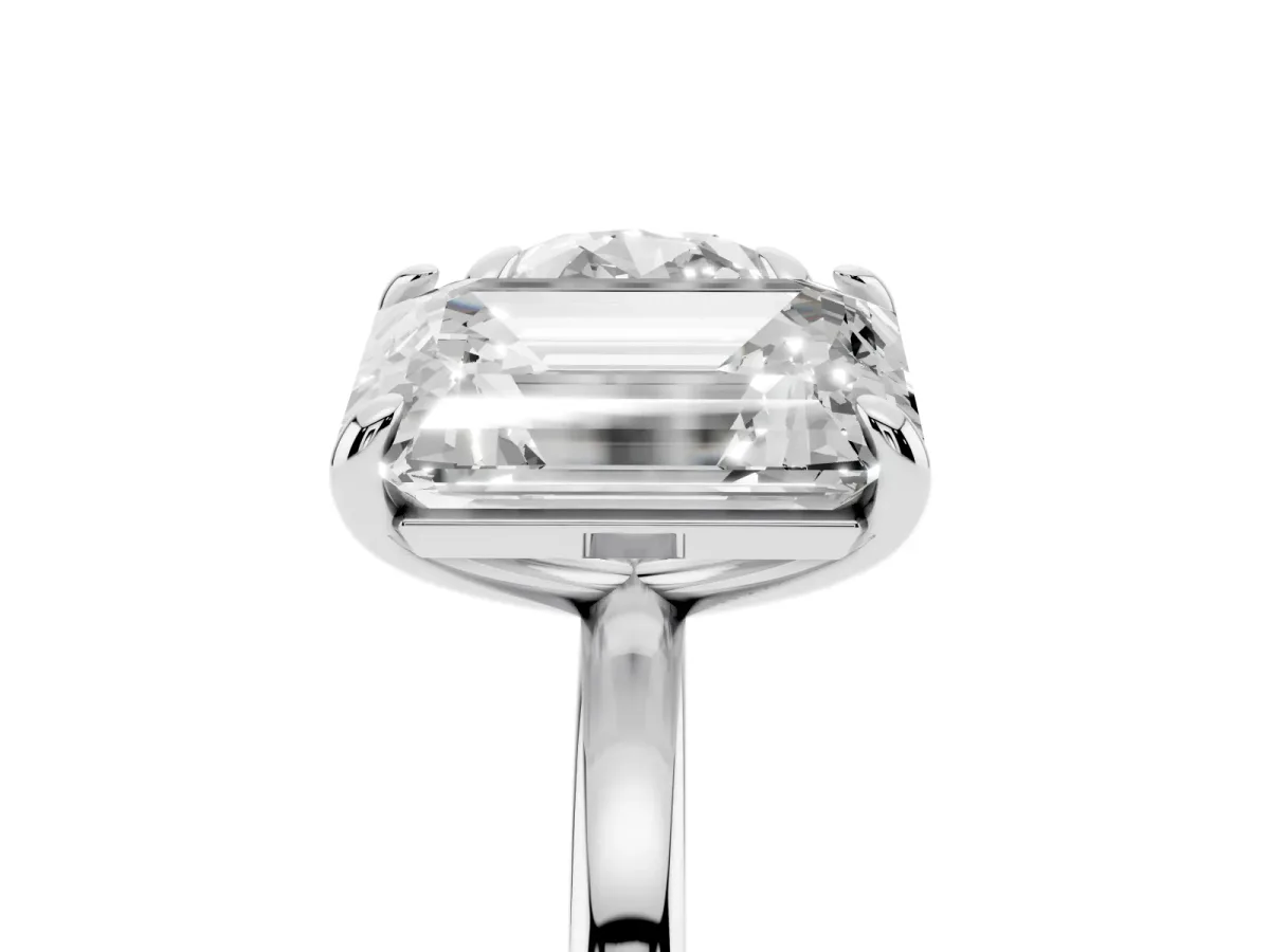 Round and Radiant Toi Moi Ring with Prong Setting and Plain Band White gold