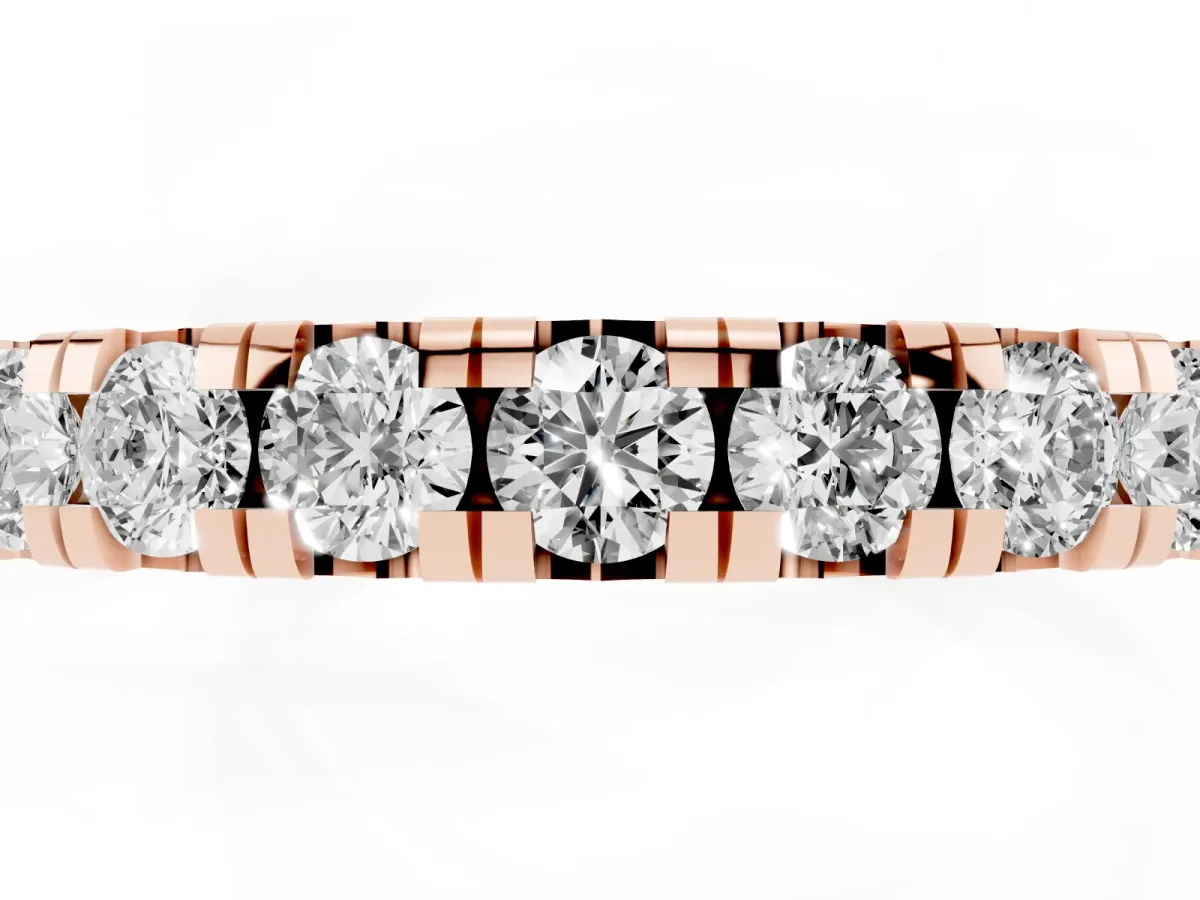 Round Diamond Half-Eternity Prong Set Band Rose gold