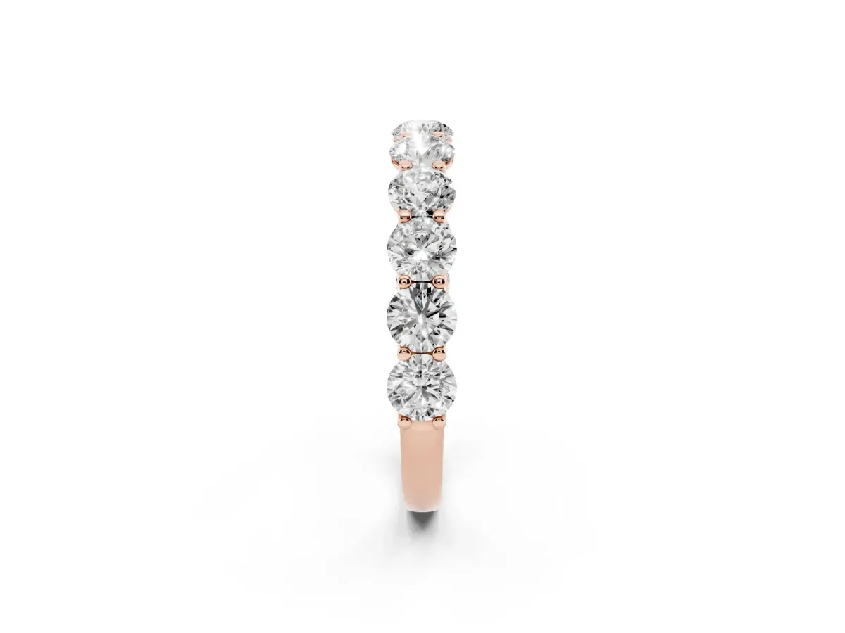 Round Diamond Shared Prong Eternity Band Rose gold