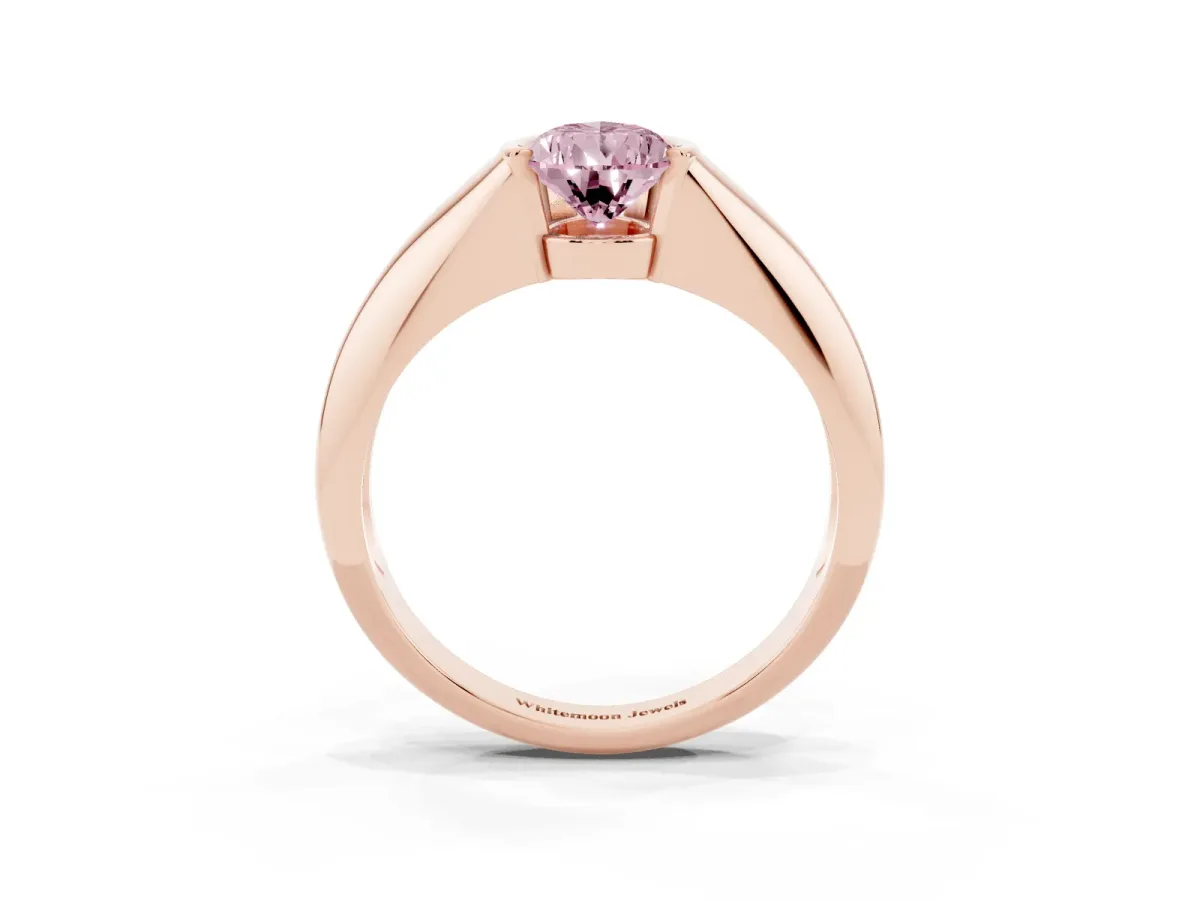 Fancy Pink Pear Cut Solitaire Tension Set Diamond Ring Rose gold