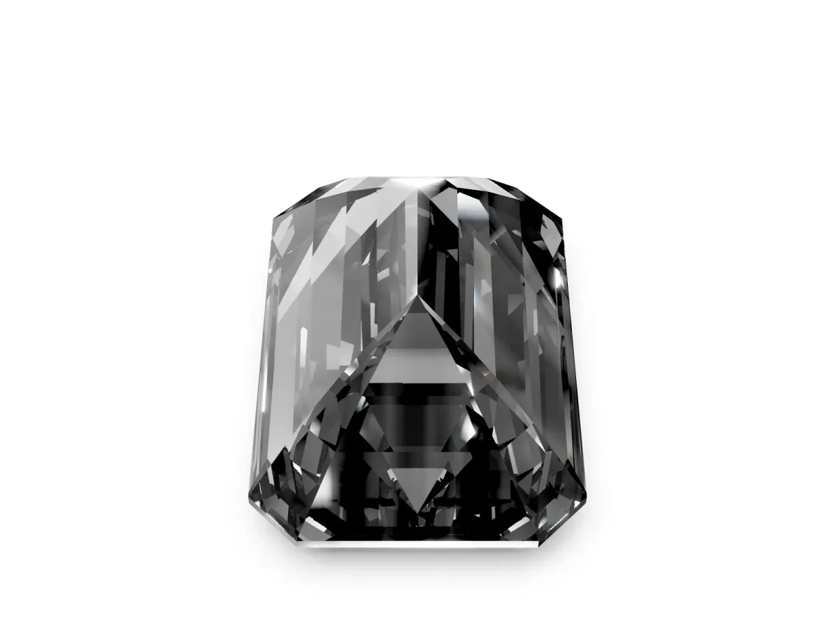 Fancy Black Emerald Cut Cut Pave Band Milgrain Solitaire Ring Platinum