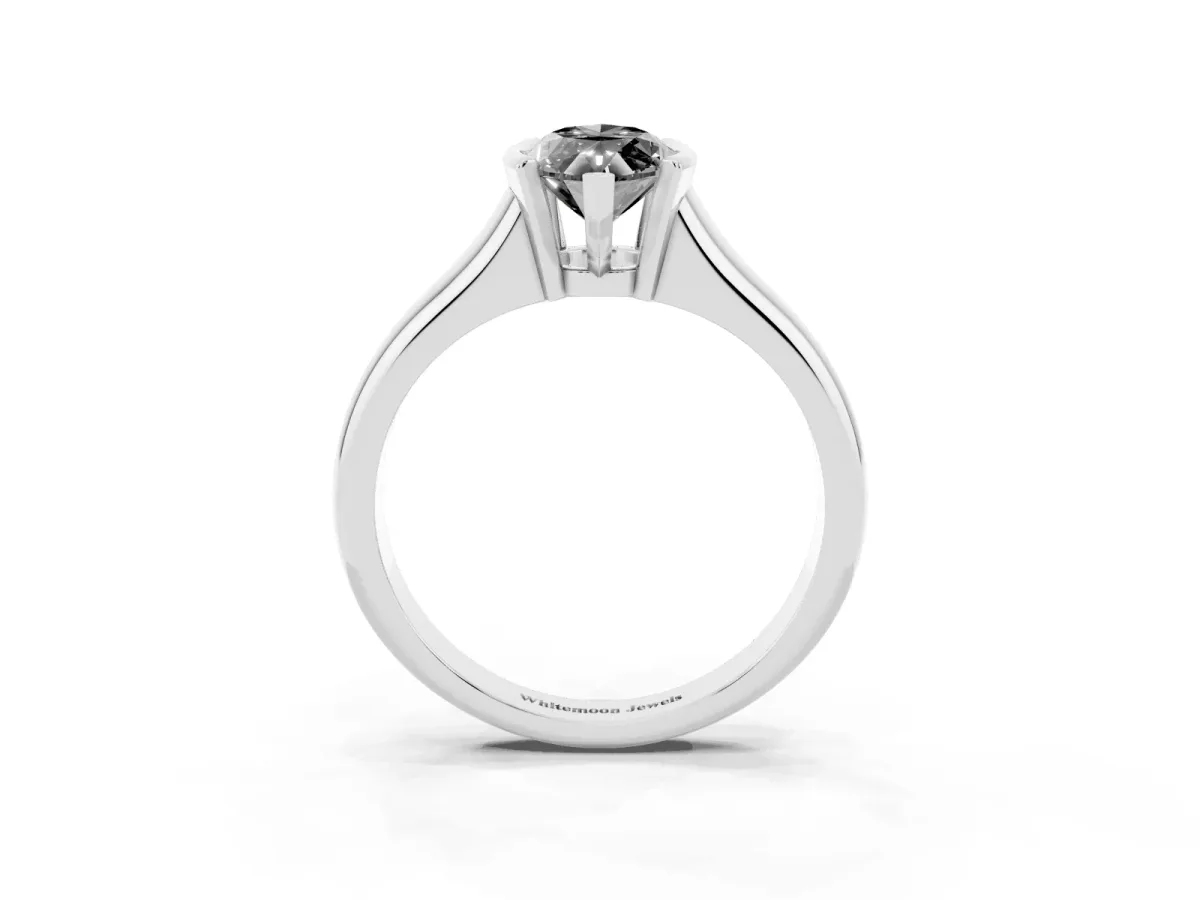 Fancy Black Marquise Cut Solitaire Tension Set Diamond Ring with Split Shank Band Platinum