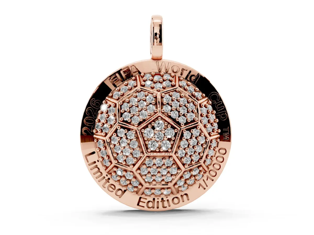 FIFA World Cup 2026™ Lab-Grown Diamond Soccer Pendant — Limited Edition (Only 10,000 Available) Rose gold
