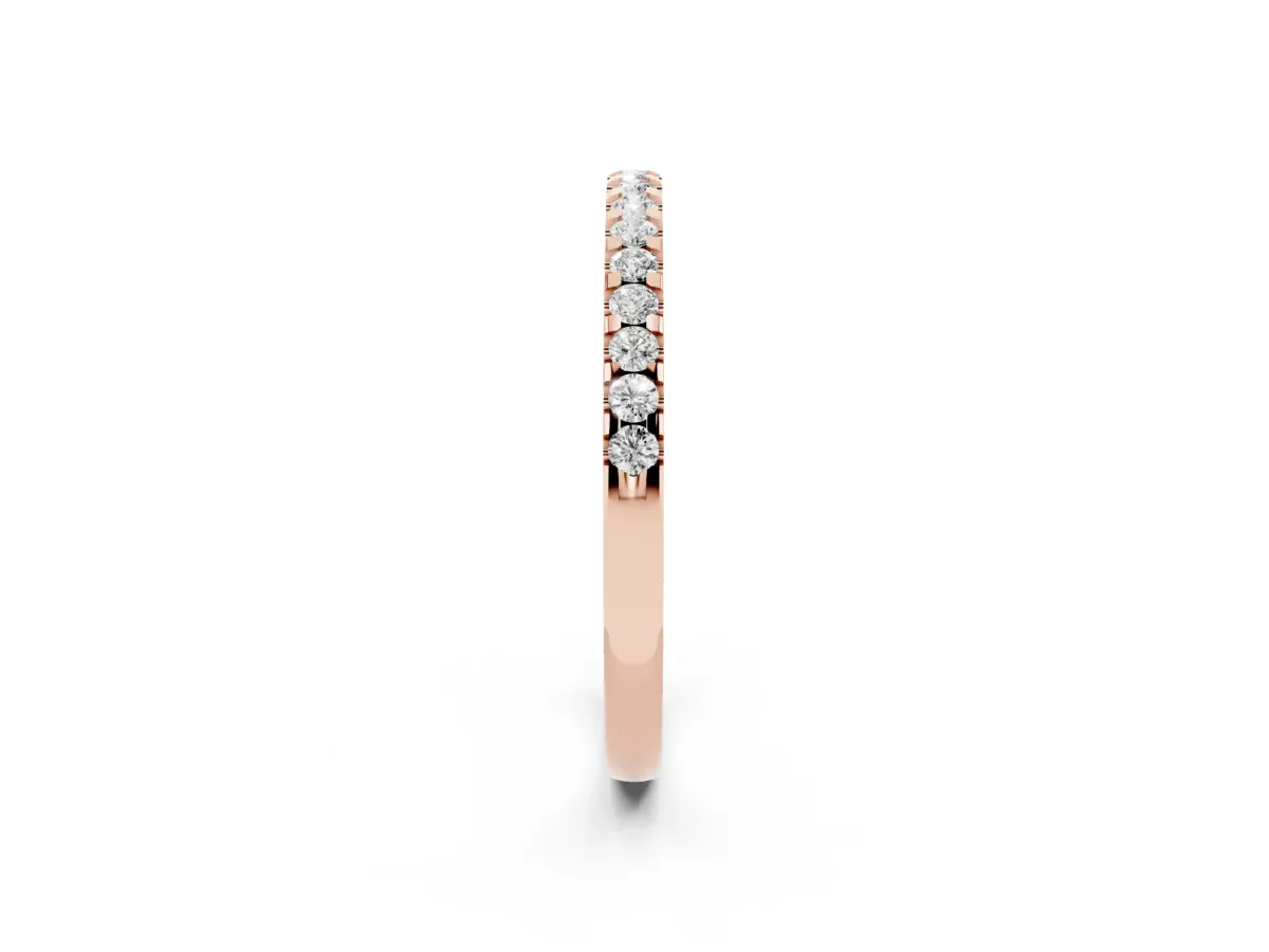 Round Diamond Half Eternity Prong Set Band Rose gold