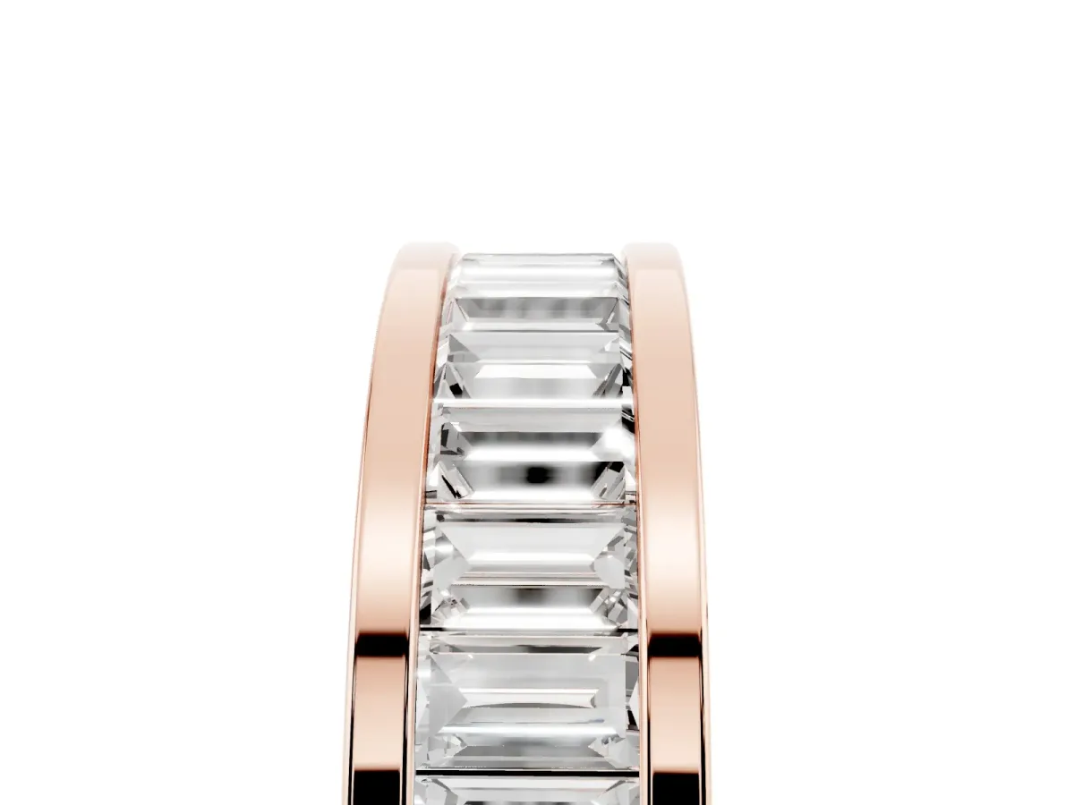 baguette Cut eternity band with channel set Rose gold