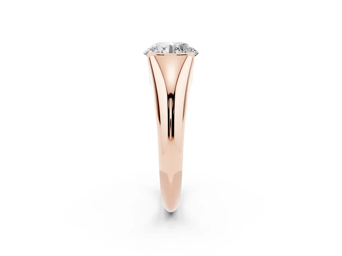 Round Cut Solitaire Tension Set Diamond Ring Rose gold
