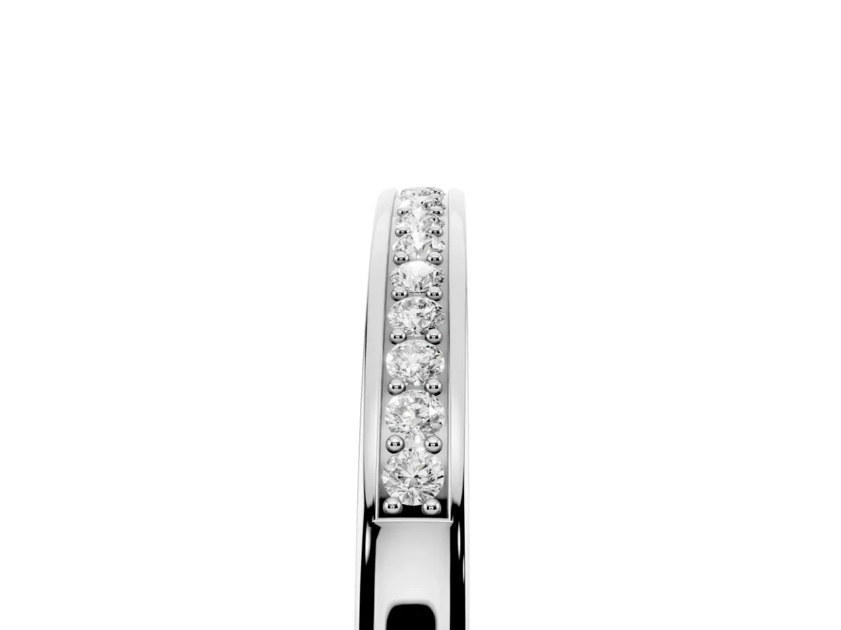 Round Diamond Half Eternity Pavé Band Platinum