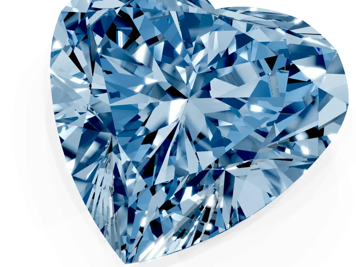 Fancy Blue Heart Cut Cut Double Halo Diamond Engagement Ring with Pave Band and Four-Prong Setting Rose gold