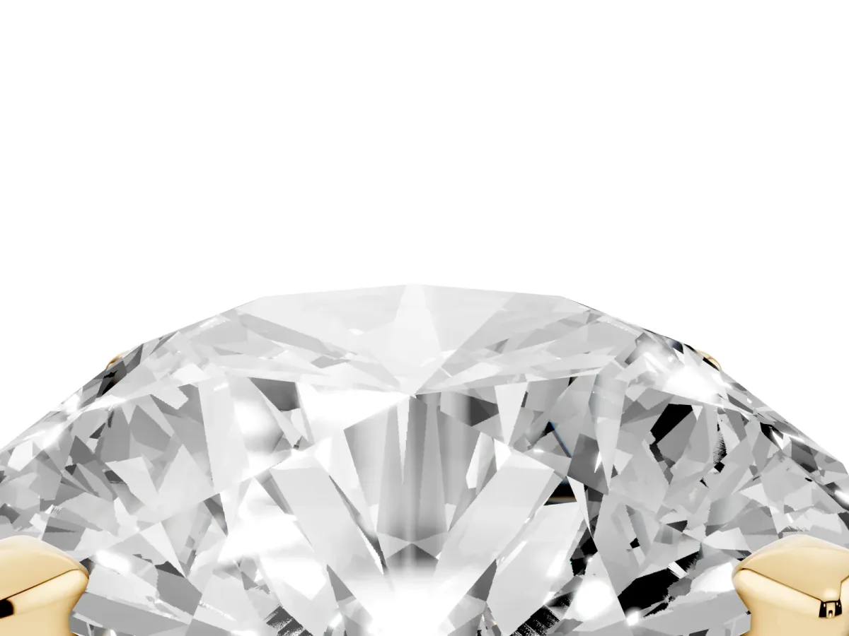 Round Cut Diamond Solitaire Ring with Prong Setting and Classic Band Yellow gold