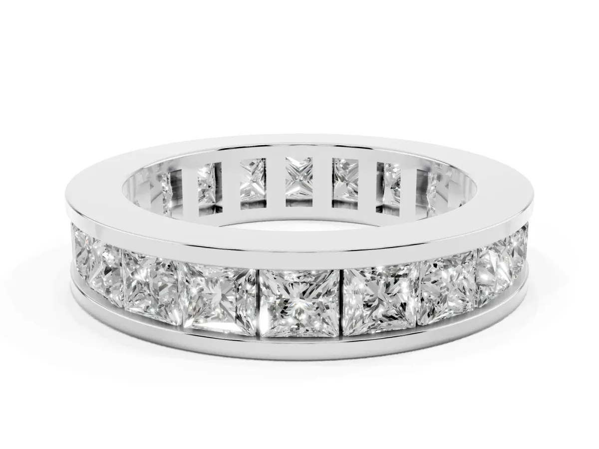 Princess Cut Eternity Band with Channel Set Platinum