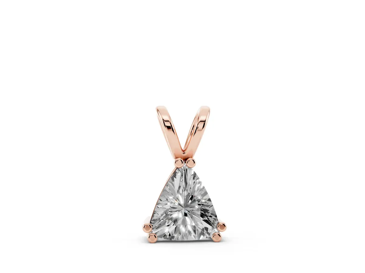 Gold Wire Wrapped Calf Crystal Pendant Rose gold