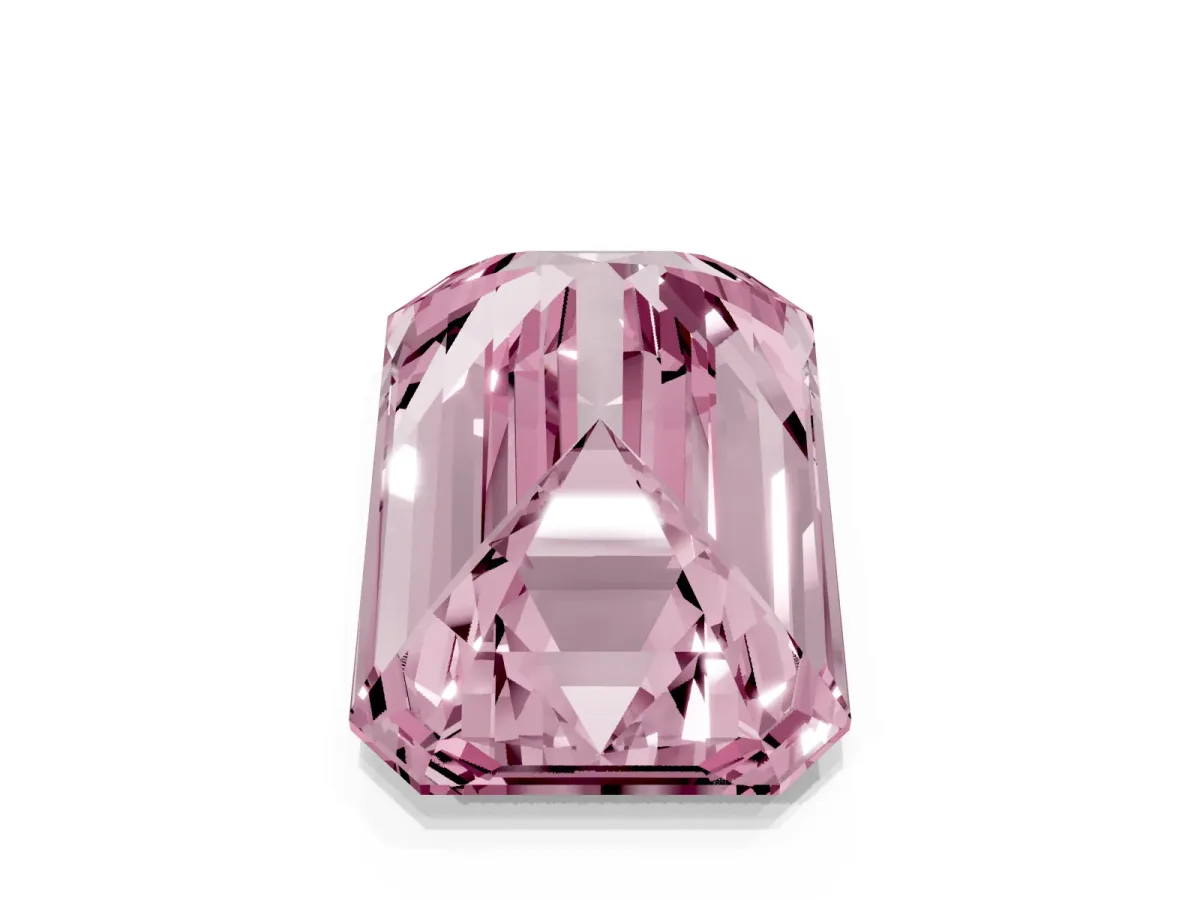 Fancy Pink Emerald Cut Solitaire Twist Band Six-Prong Setting Rose gold