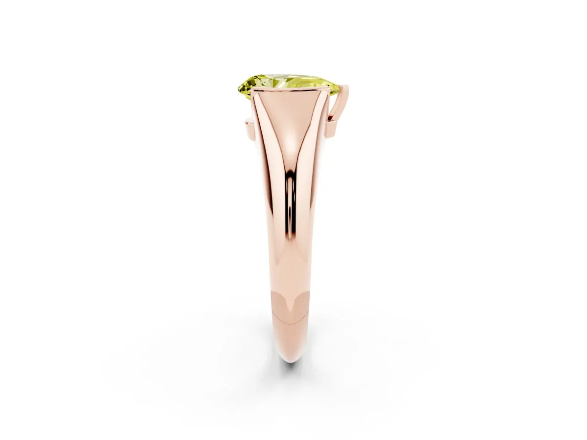 Fancy Yellow Pear Cut Solitaire Tension Set Diamond Ring Rose gold