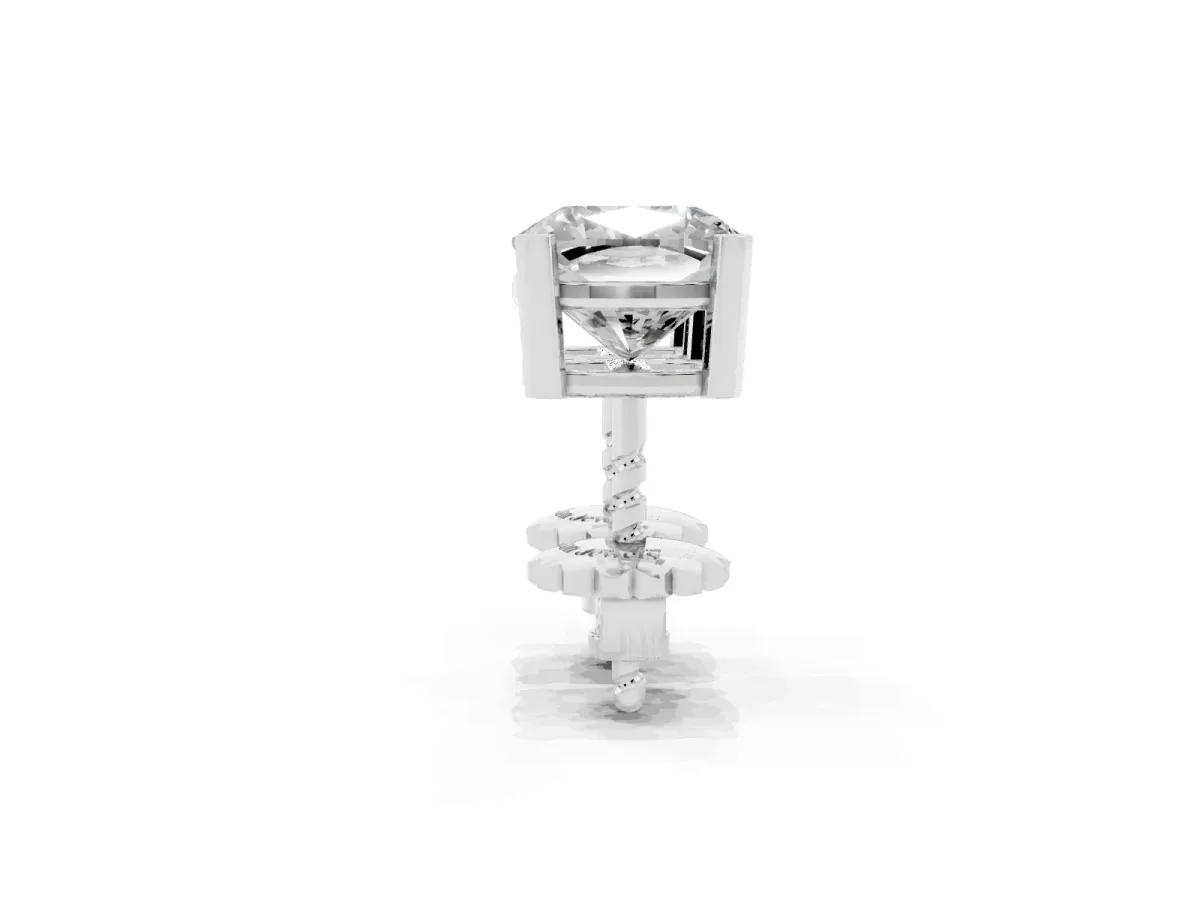 Cushion Cut Diamond Stud Earrings Platinum