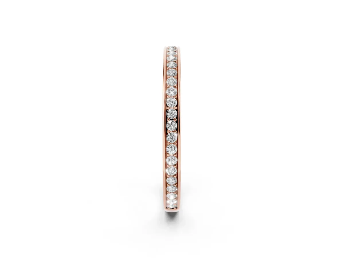 Round Diamond Eternity Band with Pavé Setting Rose gold