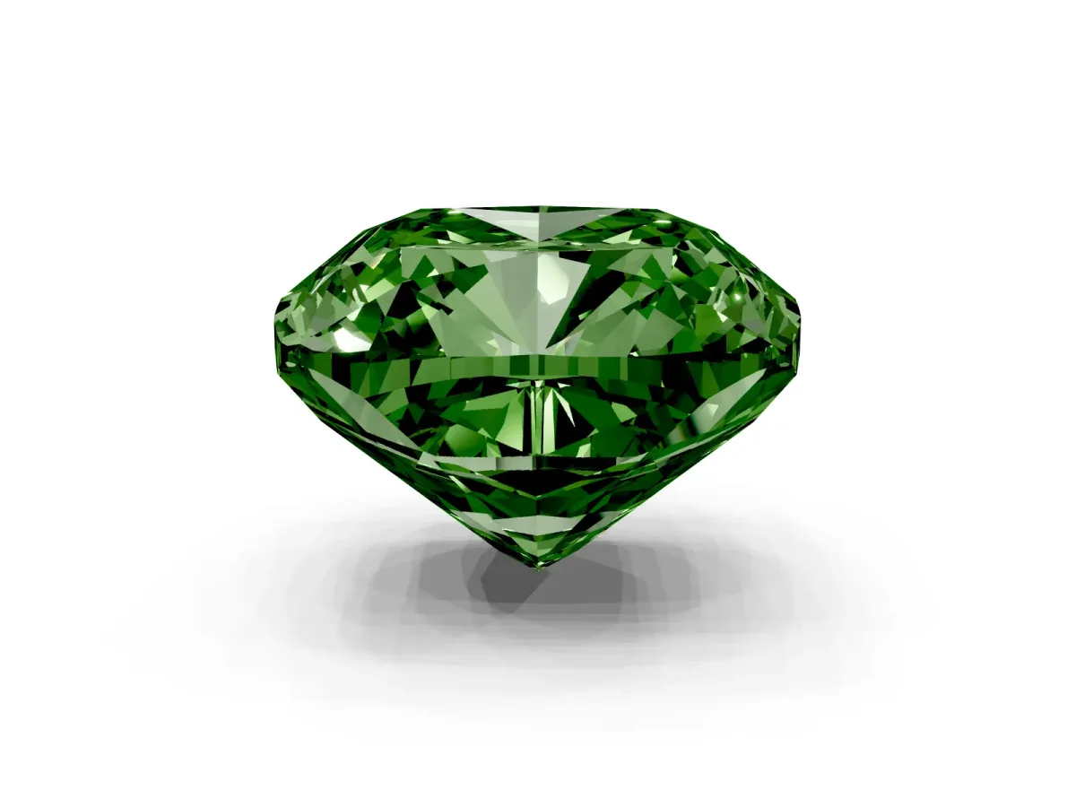 Fancy Green Cushion Cut Solitaire Engagement Ring with Cathedral Band and Four-Prong Setting Yellow gold