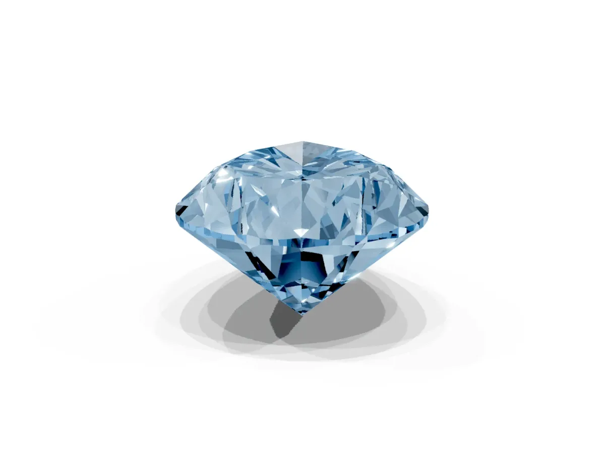 Fancy Blue Pear Cut Diamond Ring with Marquise Side Stones and Prong Setting Yellow gold
