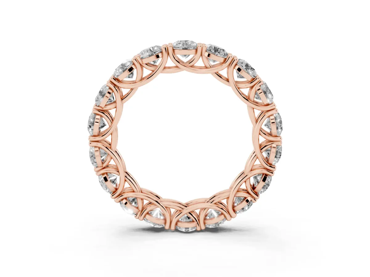 Round Diamond Woven Full Eternity Band Rose gold