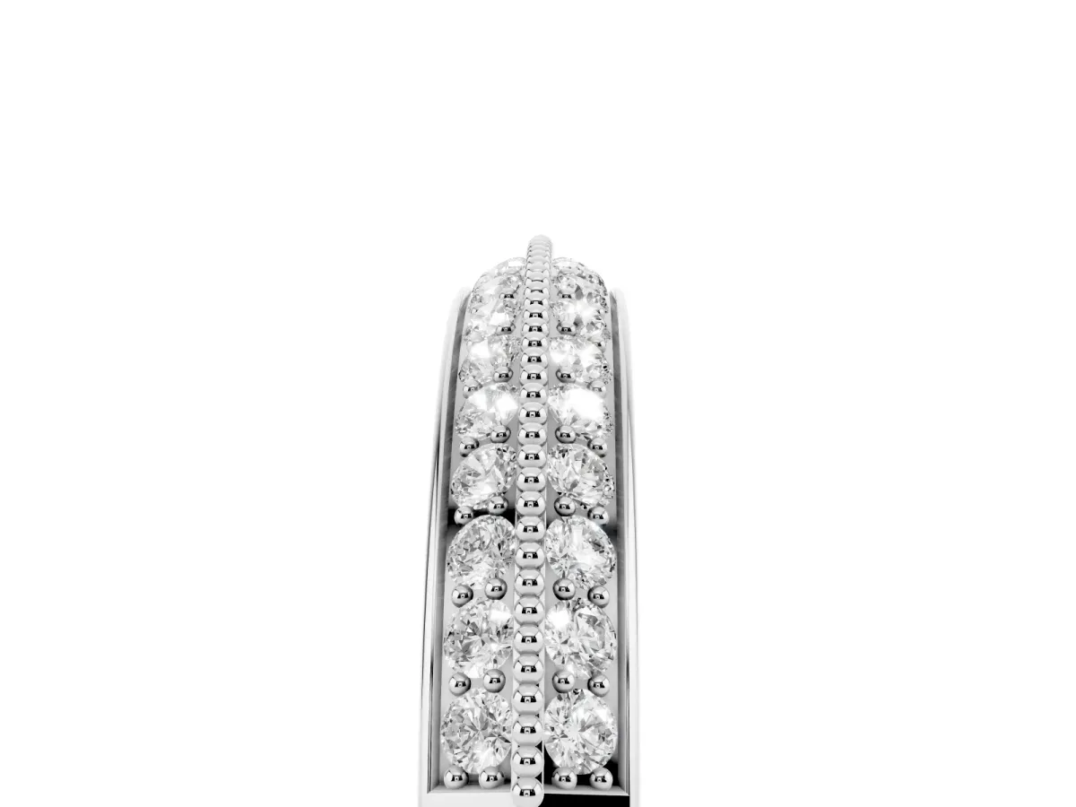 Round Diamond Pave Eternity Band with Milgrain Edging Platinum
