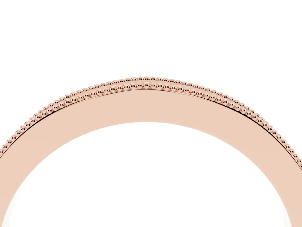 Round Diamond Milgrain Pavé Eternity Band Rose gold