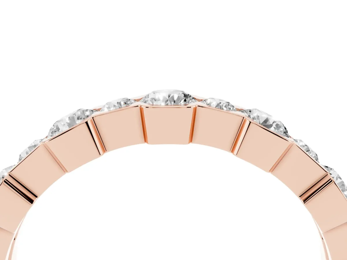 Round Diamond Promise Ring with Round Diamond Accents Rose gold