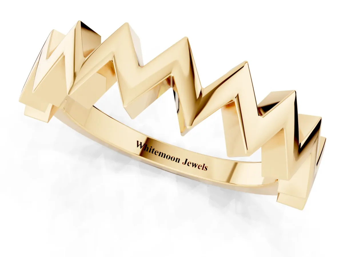 Zigzag Chevron Band Yellow gold